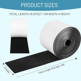4 Inch x 20 Feet Large Hook and Loop Sheet Tape Fastener,Self Adhesive Heavy Duty Strips,Keep Couch Cushions from Sliding,Carpet Anti Slip Rug Gripper,Multi Purpose Wall Hanging Tape